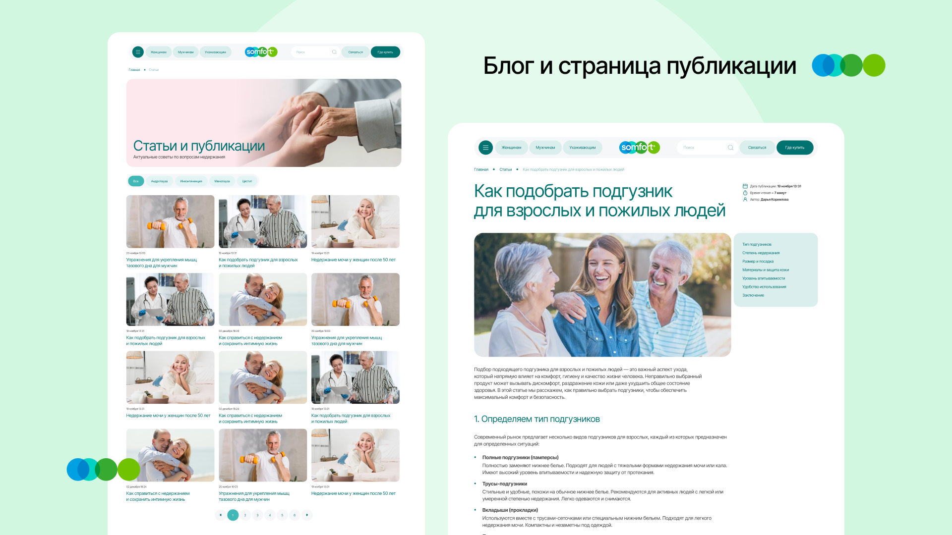 Блог и страница публикации